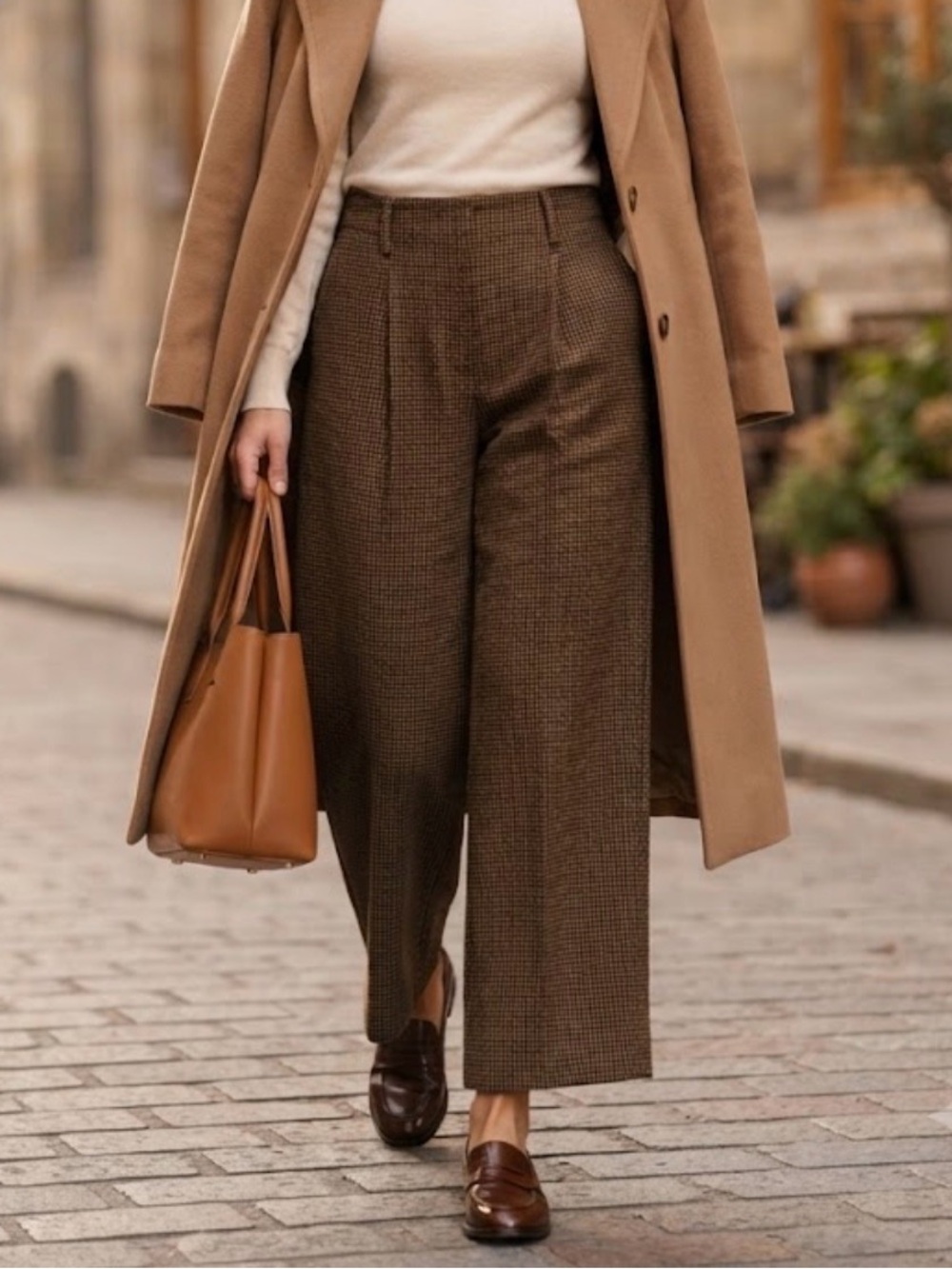Polo Ralph Lauren Wide-Leg Wool-Blend Trousers in Brown - #136